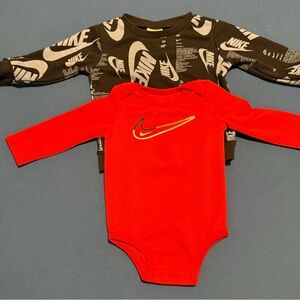 Nike Black and Red Kids Bodysuit Set